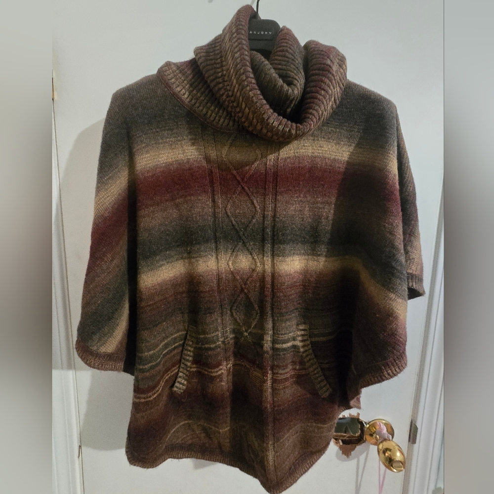 Cowl Neck Sweater Poncho